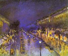 'Boulevard Montmartre at Night'<br>Camille Pissarro, 1897